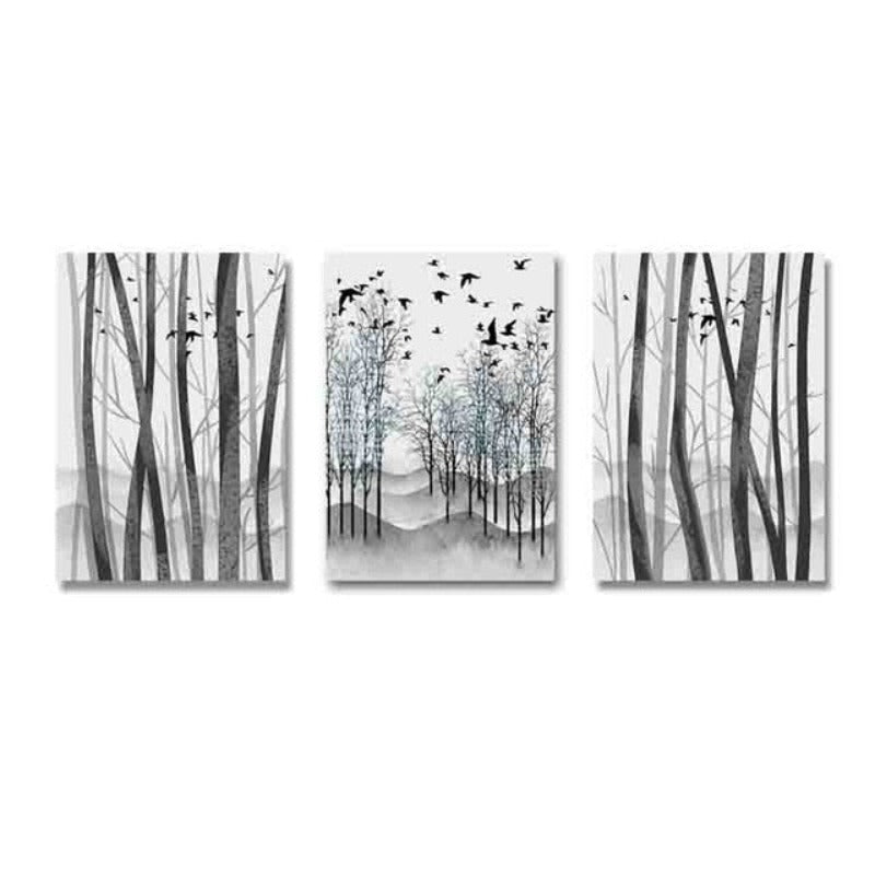 Abstract Woodland Nordic Wandkunst Drucke - Leinwand Wandkunst Malerei