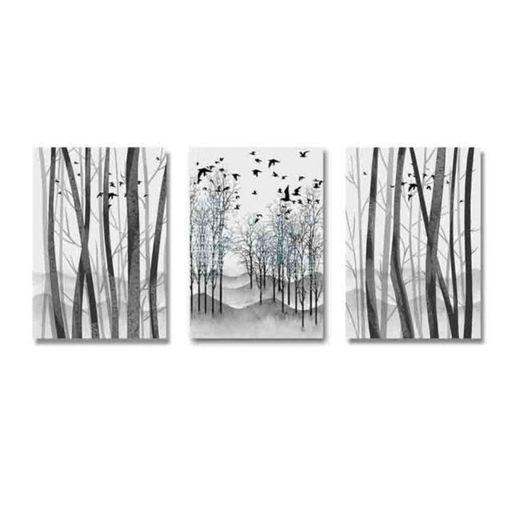 Abstract Woodland Nordic Wandkunst Drucke - Leinwand Wandkunst Malerei