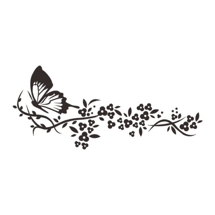 Moderne Schmetterlingsblumen – Wandaufkleber auf Leinwand