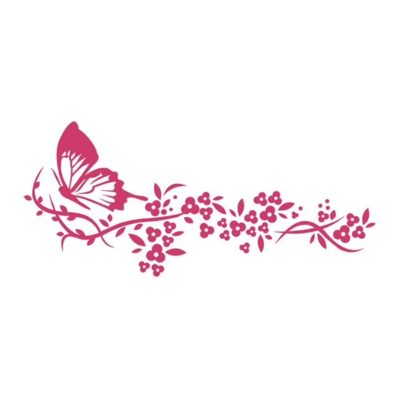 Moderne Schmetterlingsblumen – Wandaufkleber auf Leinwand