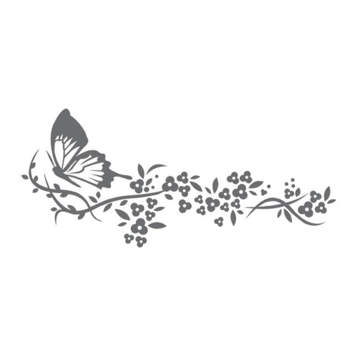 Moderne Schmetterlingsblumen – Wandaufkleber auf Leinwand