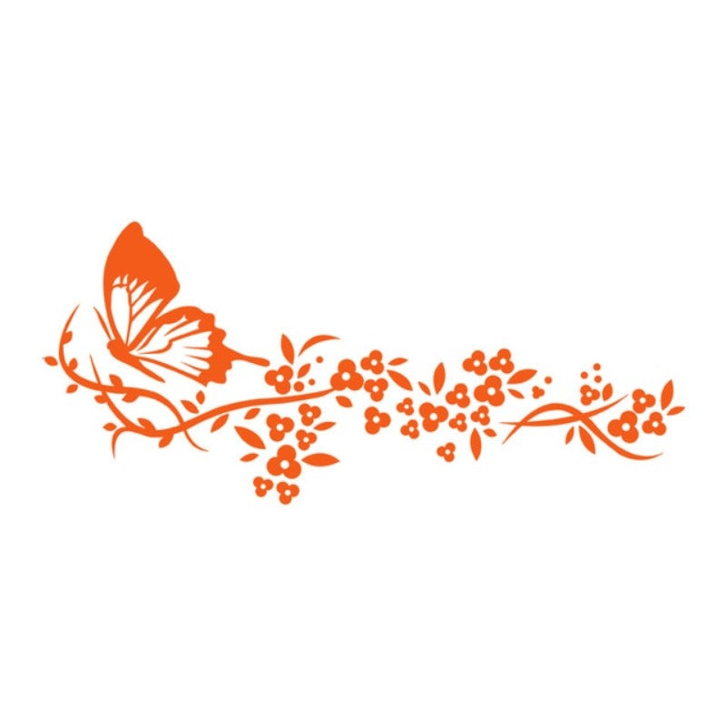 Moderne Schmetterlingsblumen – Wandaufkleber auf Leinwand