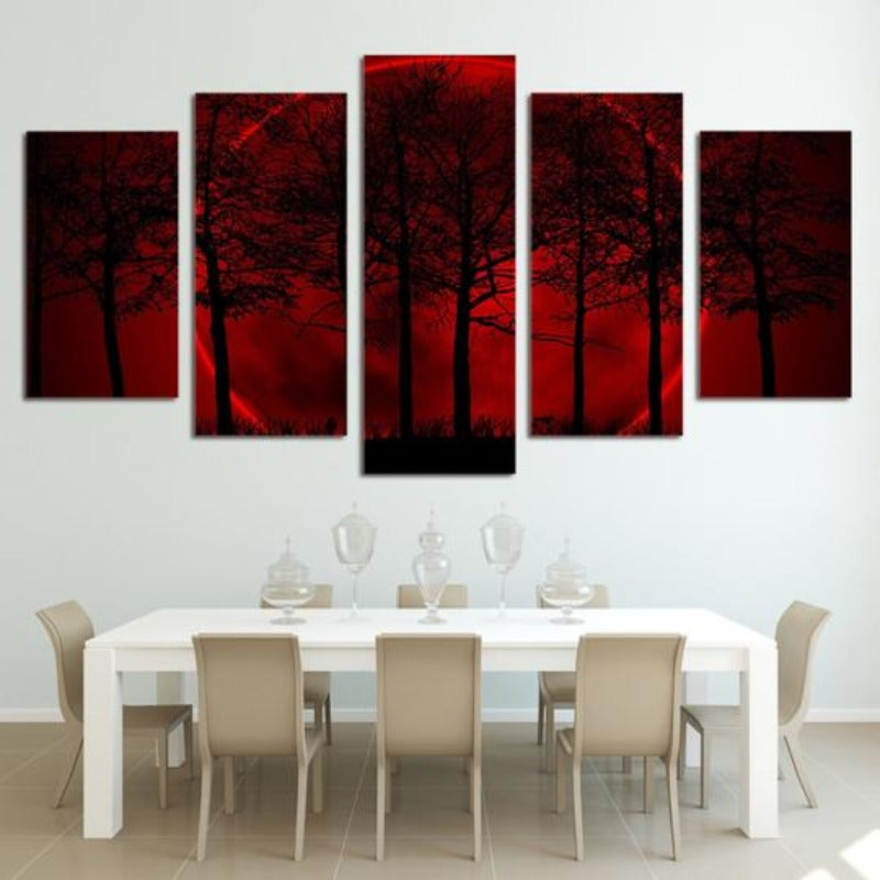 Roter Mondwald – Leinwandbild