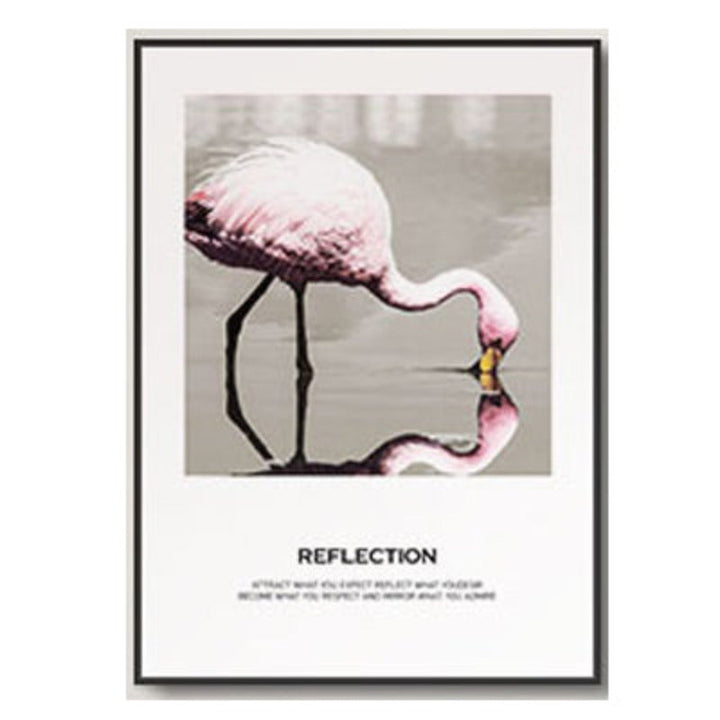 Flamingo Reflection - Leinwand Wandkunst Malerei