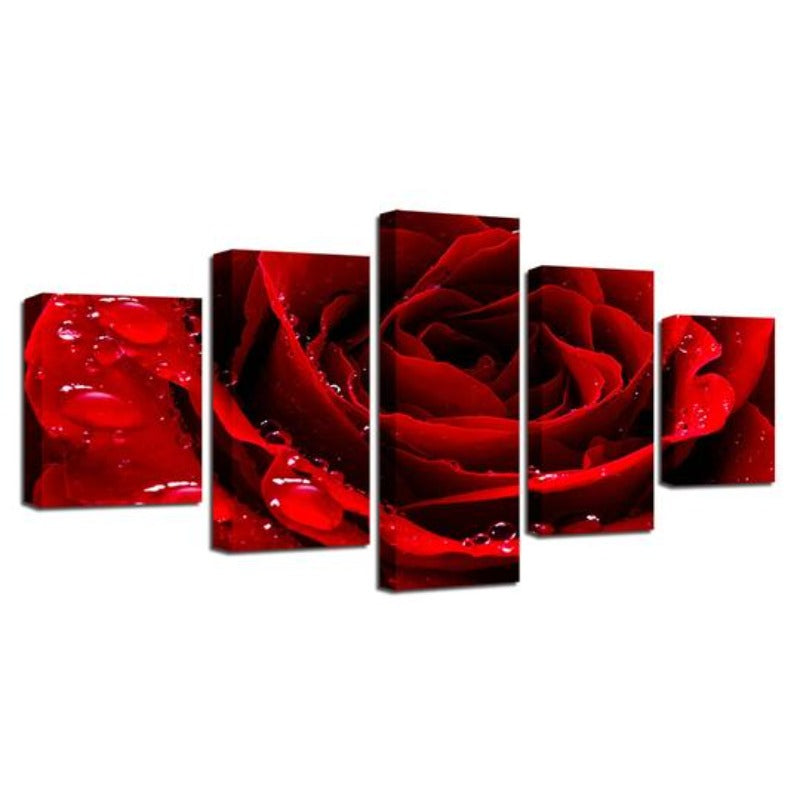 Schöne Rote Rose - Leinwand Wandkunstdruck