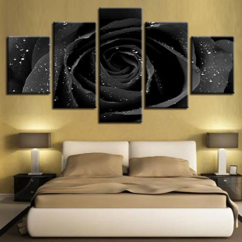 Schwarze Rose - Leinwand Wandkunst Gemälde