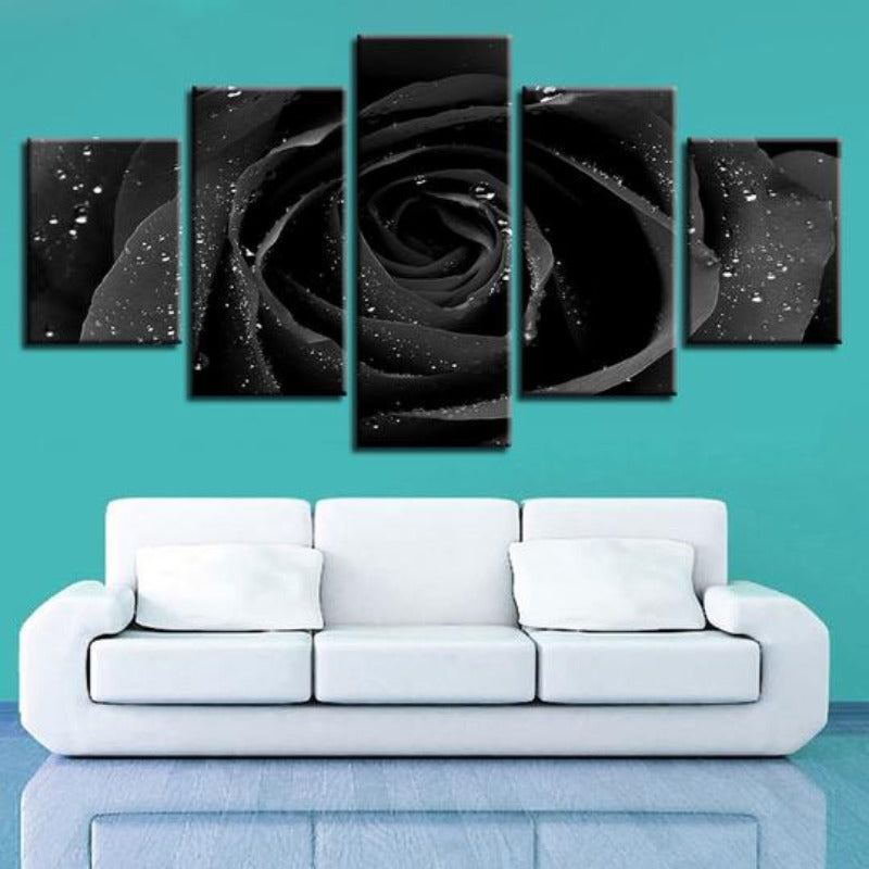 Schwarze Rose - Leinwand Wandkunst Gemälde