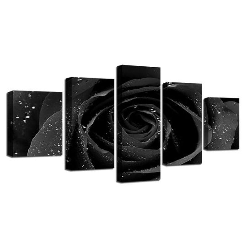 Schwarze Rose - Leinwand Wandkunst Gemälde