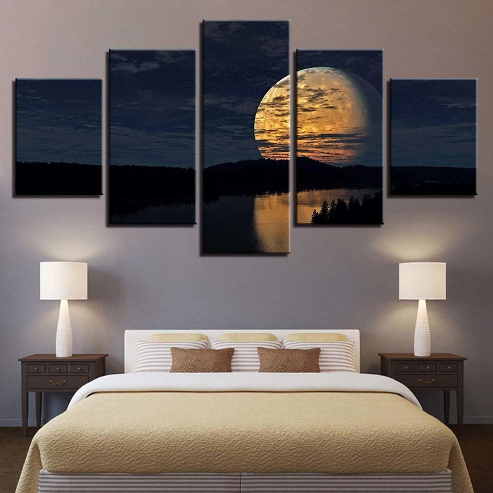 Vollmondnacht - Leinwand Wandkunst Gemälde