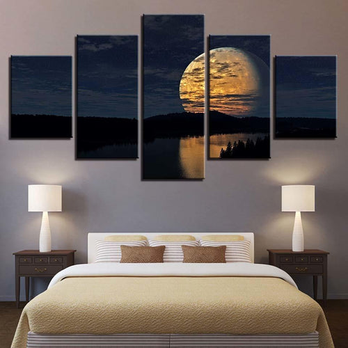 Vollmondnacht - Leinwand Wandkunst Gemälde