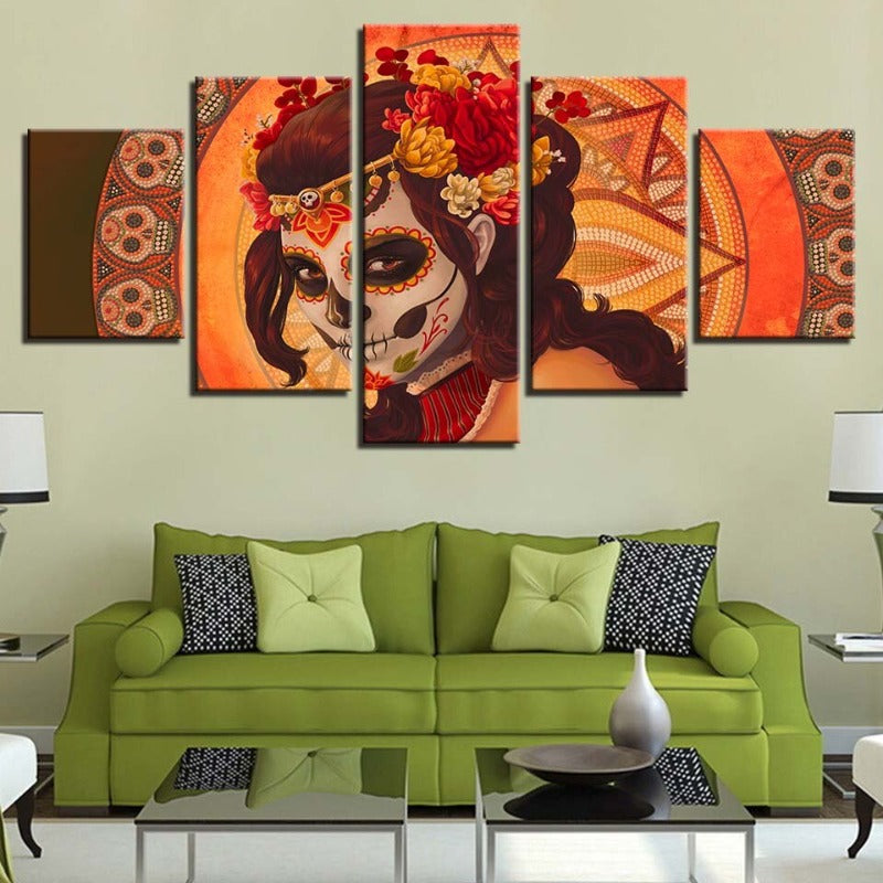 Schöne Dame des Todes - Leinwand Wandkunst Gemälde