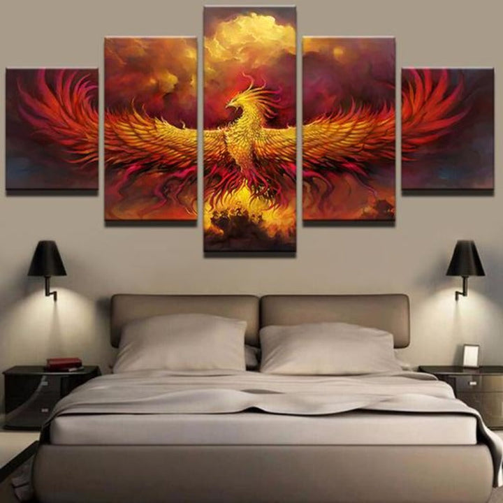 Fire Phoenix - Leinwand Wandkunst Malerei