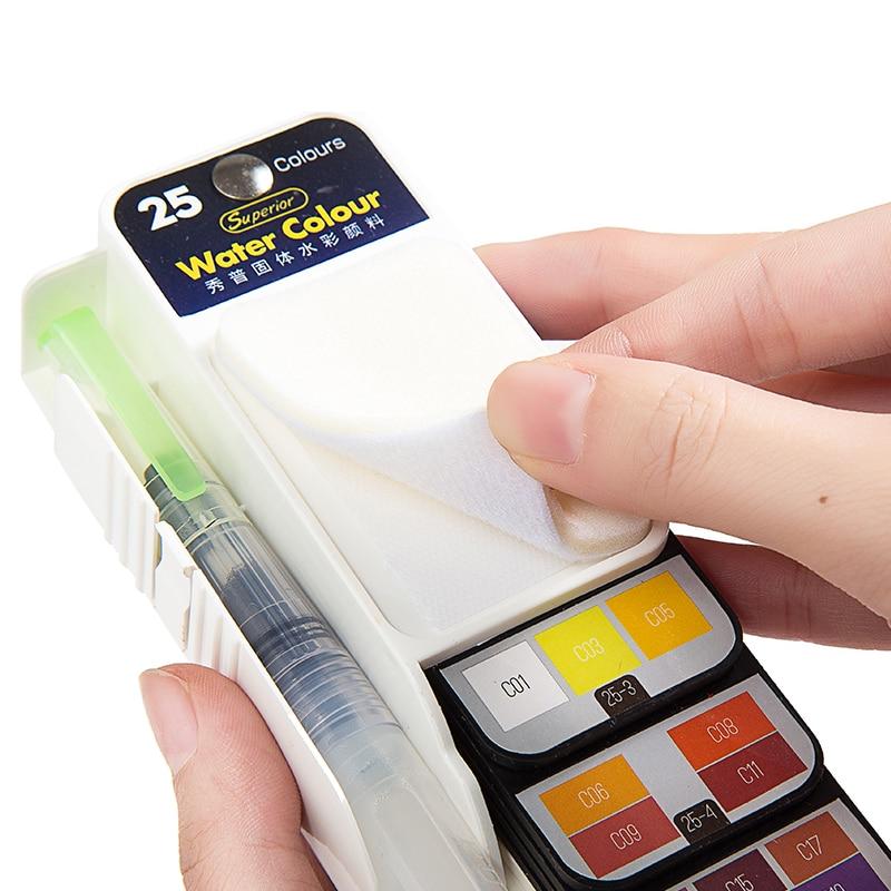 Aquarellfarben Set mit Wasserpinsel & Pigment | Karnz