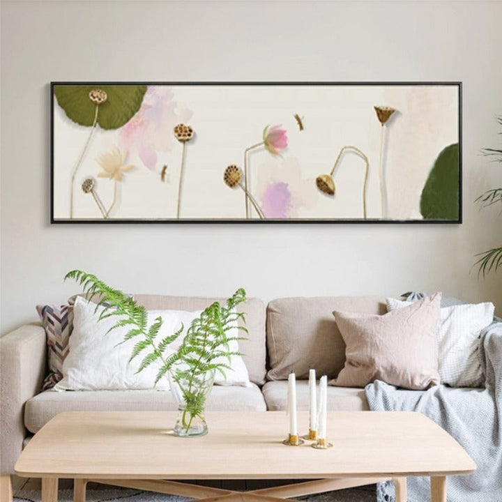 Traditionelles chinesisches Aquarellgemälde „Lotusmotiv“ – Leinwandbild