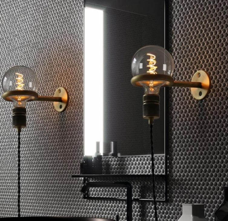 Nordic Retro Ring Wandlampe mit Spiegel | Karnz