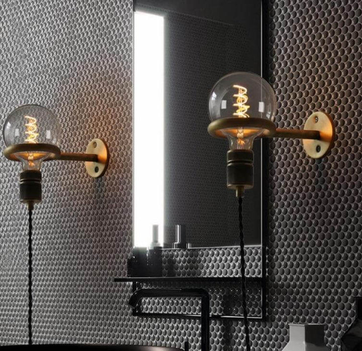 Nordic Retro Ring Wandlampe mit Spiegel | Karnz