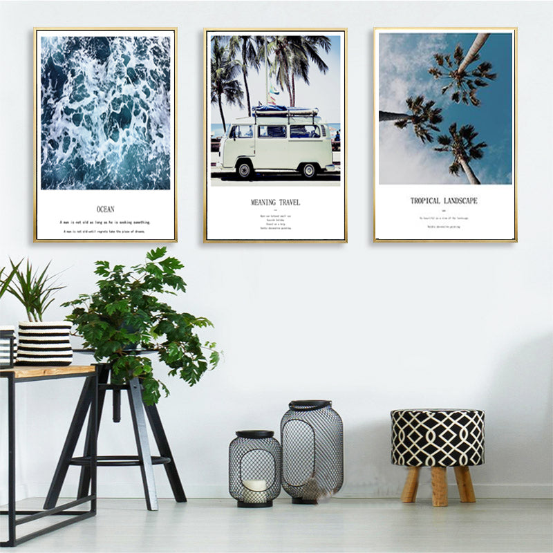 Reiseposter, Kokosnussbaum-Drucke, tropische Meereslandschaft - Leinwandbild