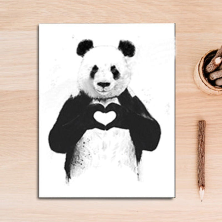Lustiger Boxen Panda Tier Banksy - Leinwand Wandkunst Malerei