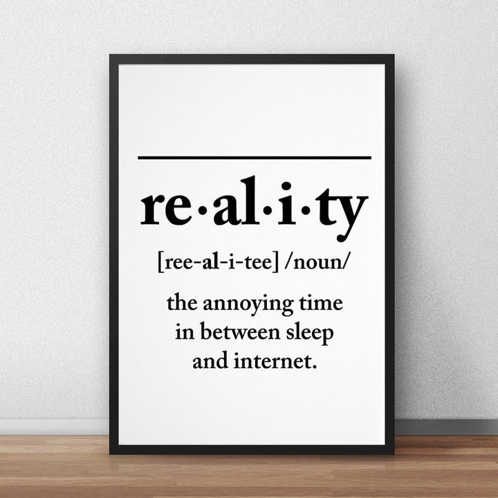 Definition der Realität - Leinwand Wandkunst Malerei