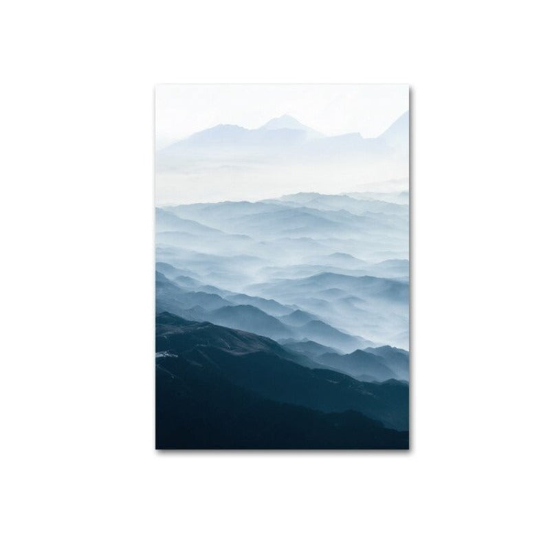 Moderne nordische Berglandschaft – Leinwandbild