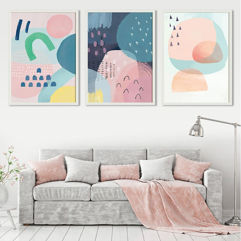Abstract Aquarell Multi Pink Prinzessin - Leinwand Wandkunst Gemälde