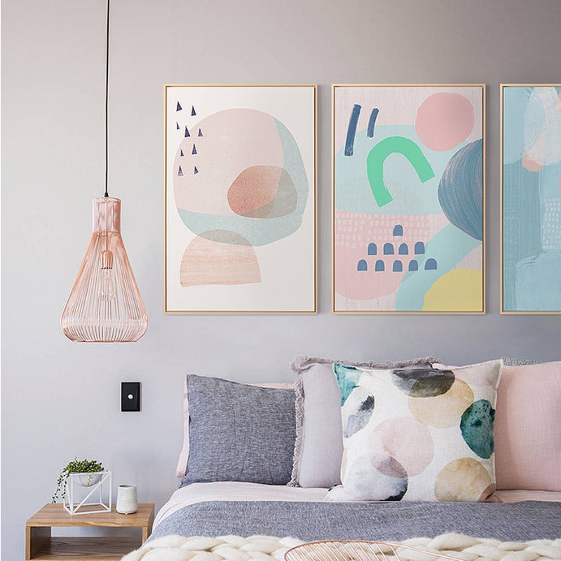 Abstract Aquarell Multi Pink Prinzessin - Leinwand Wandkunst Gemälde