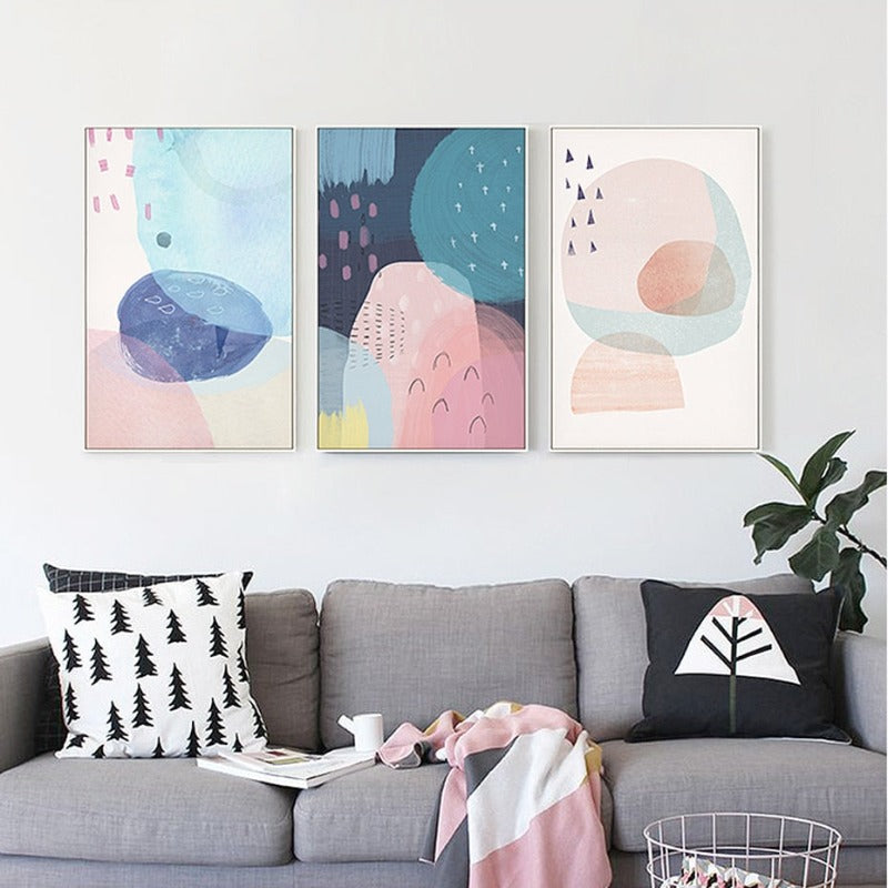 Abstract Aquarell Multi Pink Prinzessin - Leinwand Wandkunst Gemälde