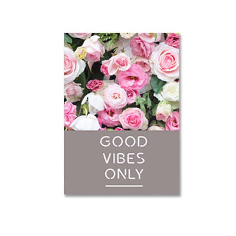 Modernes Rosenblumen-Wandbild – Nur gute Vibes!