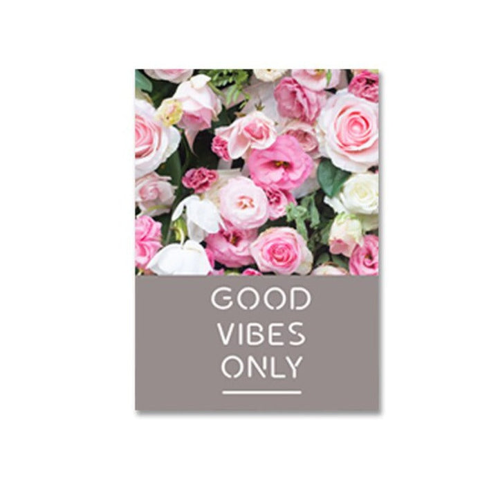 Modernes Rosenblumen-Wandbild – Nur gute Vibes!
