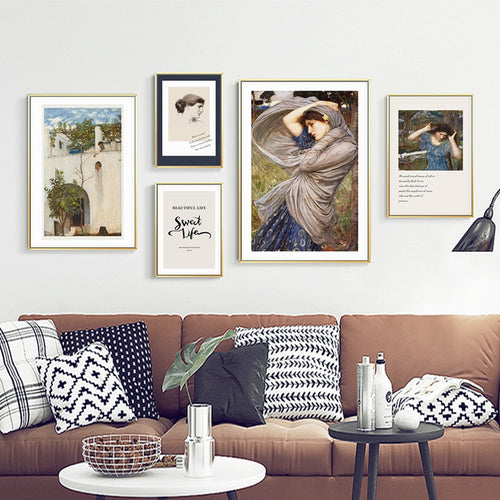 Vintage abstrakte Figurenbilder auf Leinwand - Wandkunst auf Leinwand