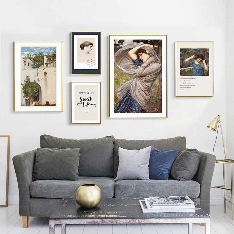 Vintage abstrakte Figurenbilder auf Leinwand - Wandkunst auf Leinwand