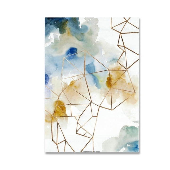 Abstraktes Aquarell Geometrisches Muster - Leinwand Wandkunst Gemälde