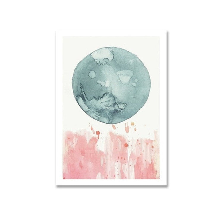 Abstrakte Aquarell Rosa Blau - Leinwand Wandkunst Gemälde