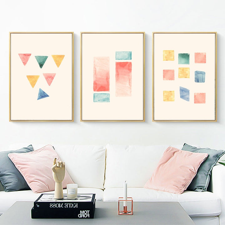 Geometrische Aquarelldrucke Poster - Leinwand Wandkunst Malerei