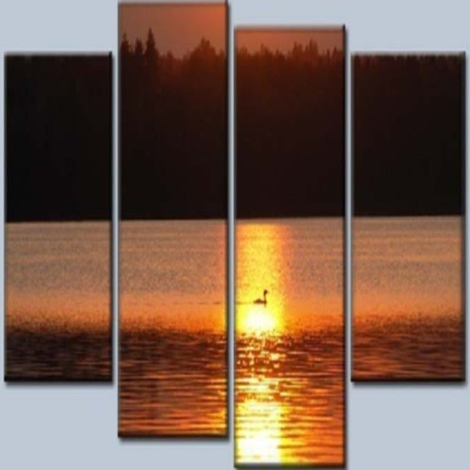 Spiegelbild des Sonnenuntergangs – Leinwandbild