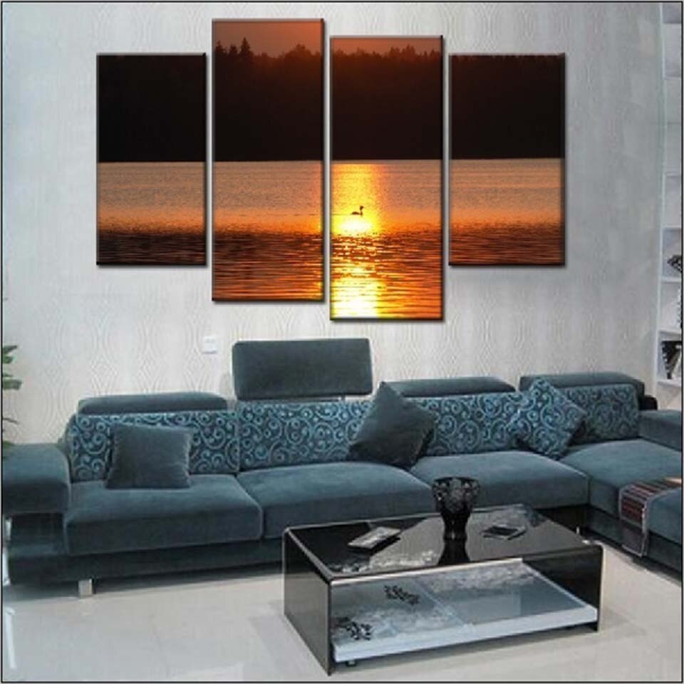 Spiegelbild des Sonnenuntergangs – Leinwandbild