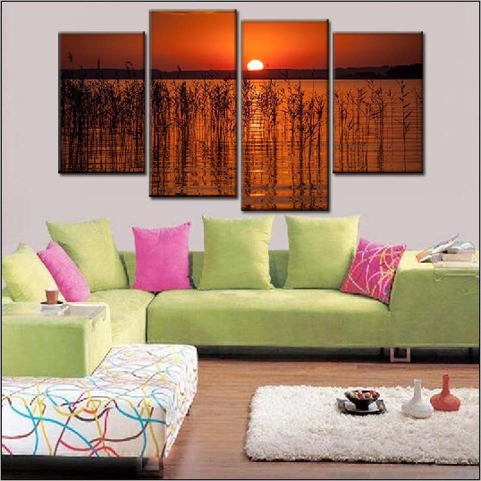 Charmante Lake-Canvas Wandkunst Malerei