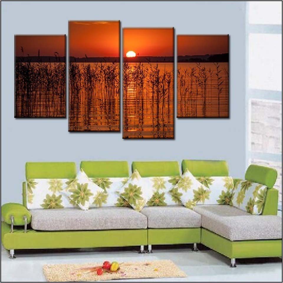 Charmante Lake-Canvas Wandkunst Malerei