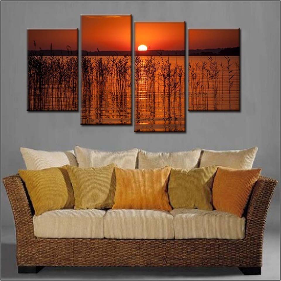 Charmante Lake-Canvas Wandkunst Malerei