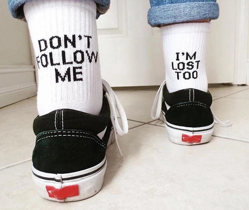 Don't Follow Me, I'm Lost Too Socken | Karnz