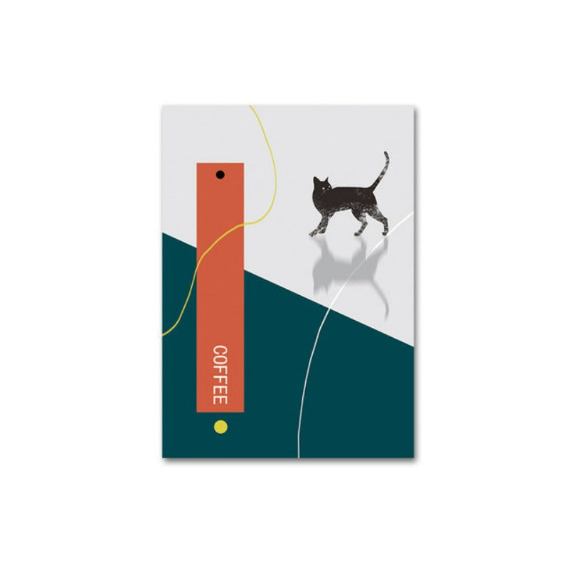 Cat Trinken Kaffee-Canvas Wandkunst Gemälde
