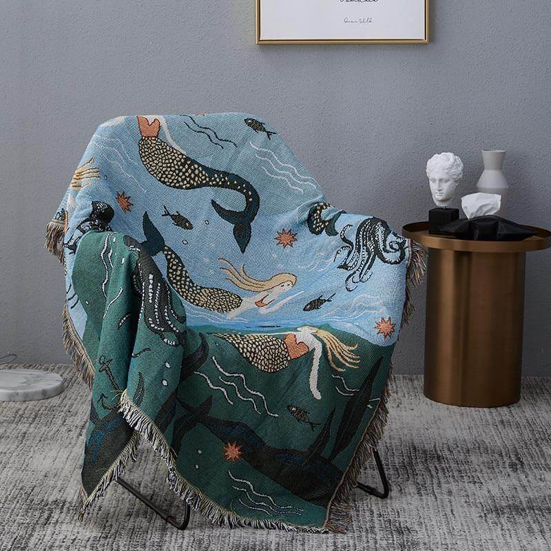 Mermaid Knitted Nordic Blanket | Karnz