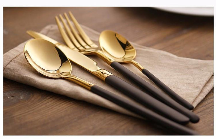 Hemingway Schwarz/Gold Besteck | Karnz
