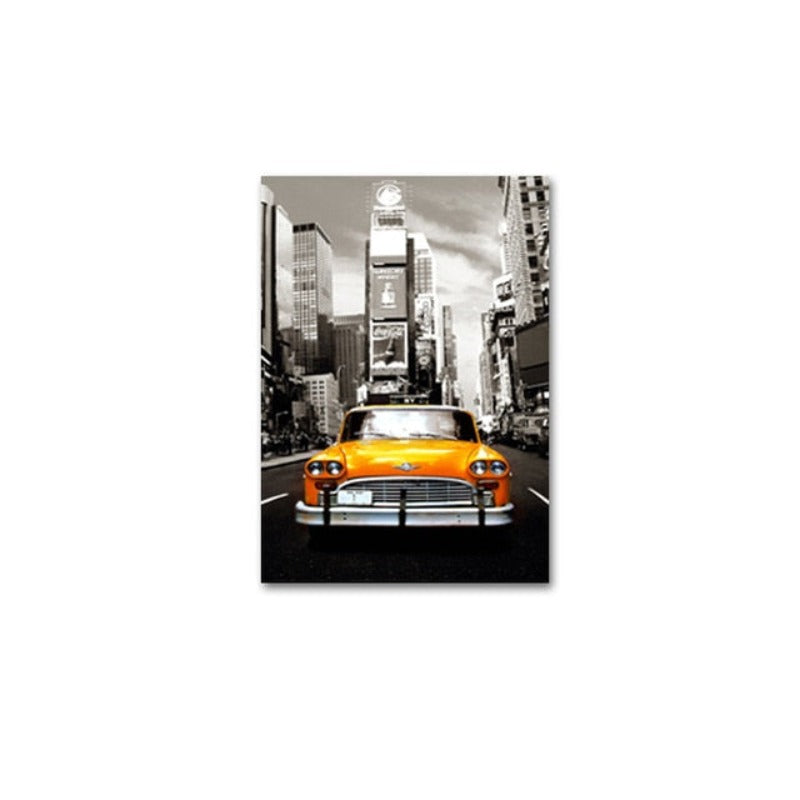 Car City Giraffe - Leinwand Wandkunst Malerei