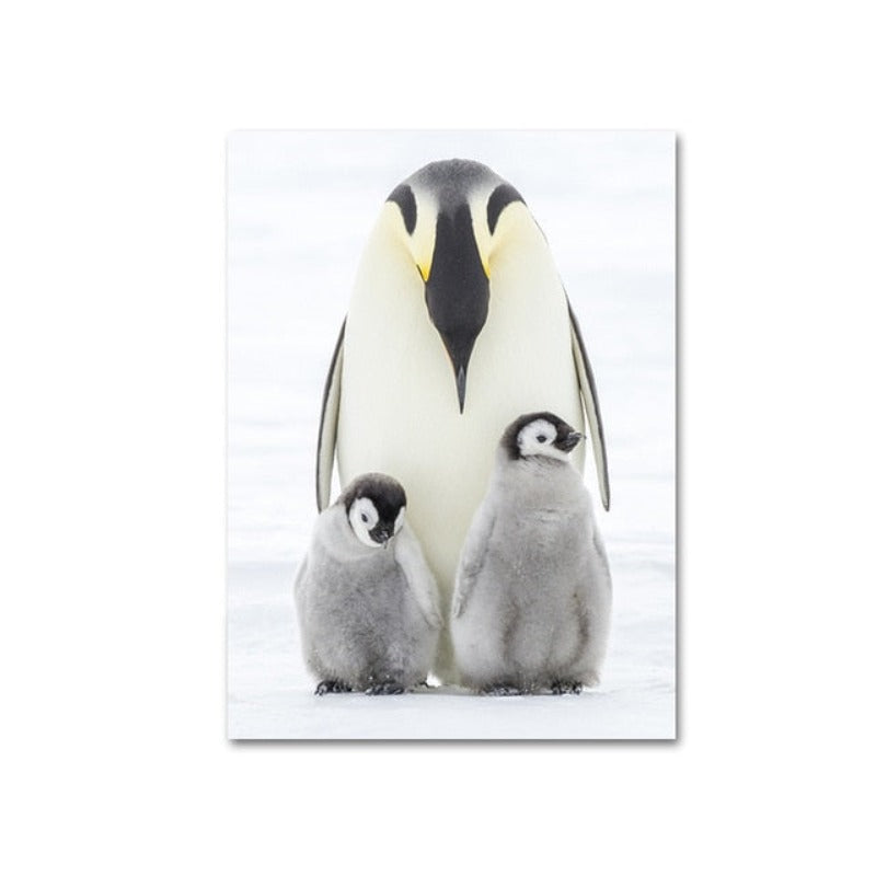 Herzliche Pinguinfamilie – Leinwandbild