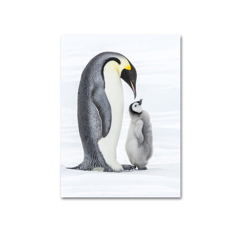 Herzliche Pinguinfamilie – Leinwandbild
