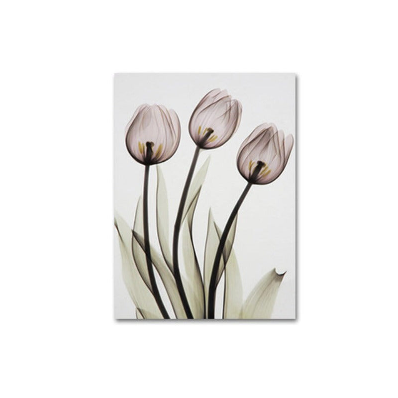 Modernes europäisches Tulpenmotiv, transparent - Leinwandbild