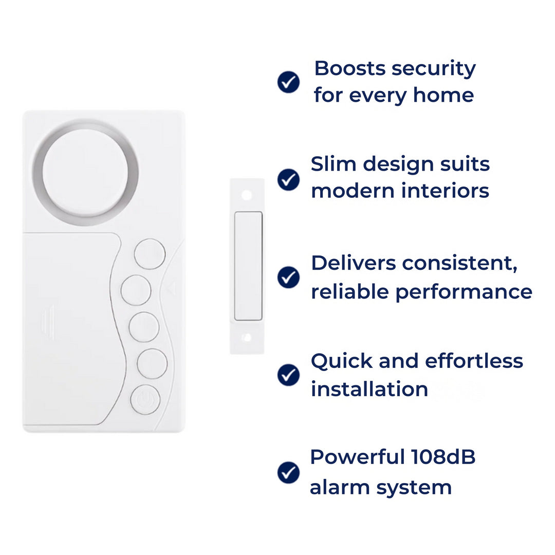 Sofortige Alarmmodi – 108dB Laut Slim Design – Einfache Installation – Schützt Kinder & Haussicherheit Karnz