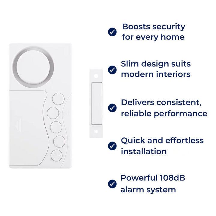 Sofortige Alarmmodi – 108dB Laut Slim Design – Einfache Installation – Schützt Kinder & Haussicherheit Karnz