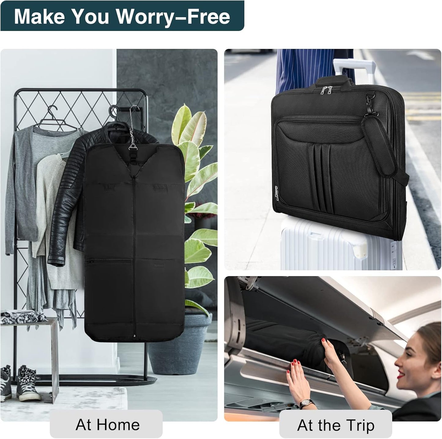 Faltbare wasserdichte Reise-Garderoben-Tasche – Handgepäck-Anzug-Organizer mit Riemen | Karnz
